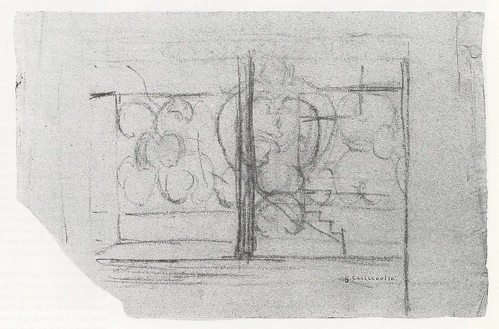 Studio della ringhiera di un balcone vista attraverso una finestra - Museo d'Orsay